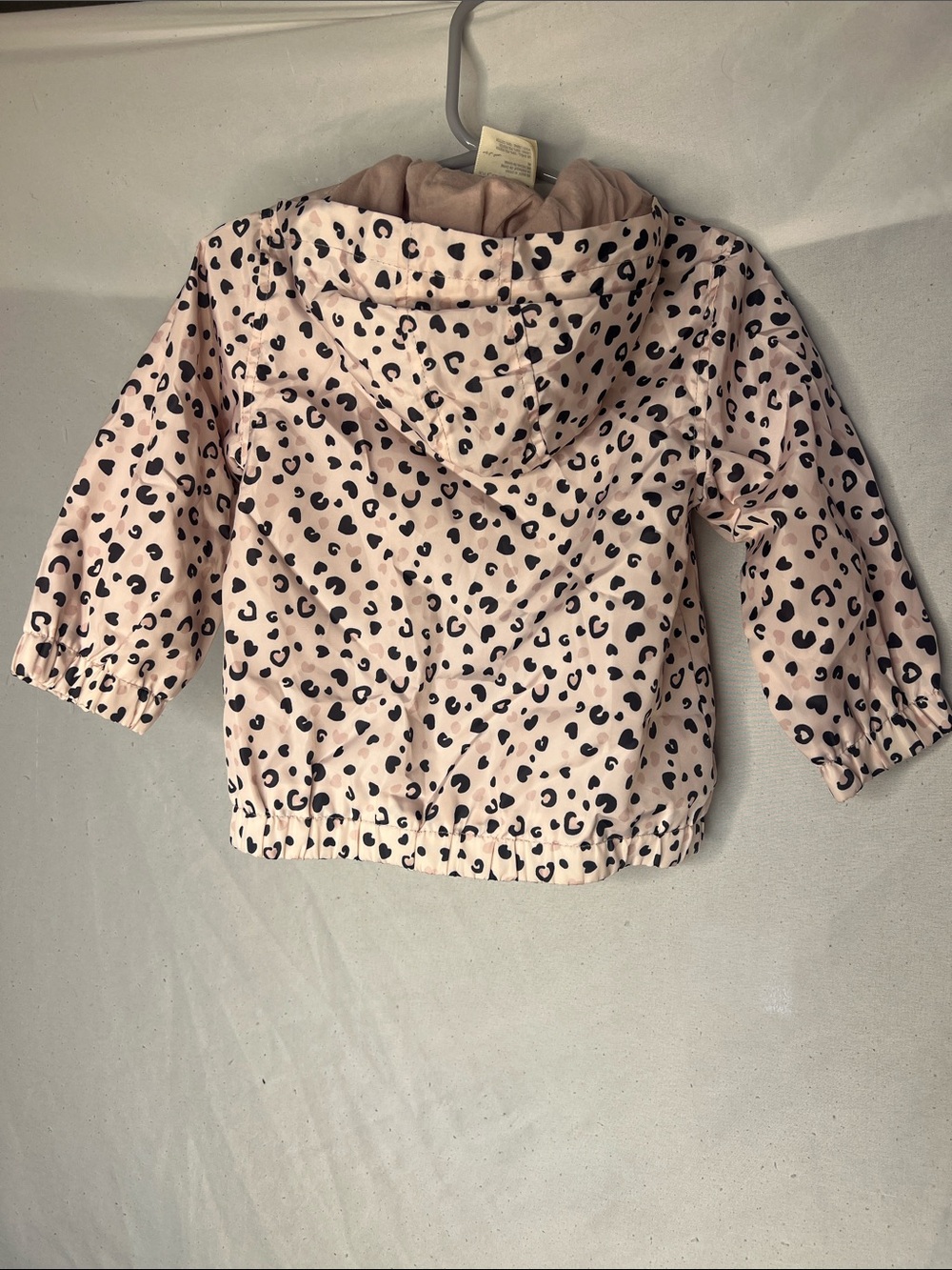 First Impressions Pink Hooded Raincoat with Black Spot Print - Picture 2 of 2